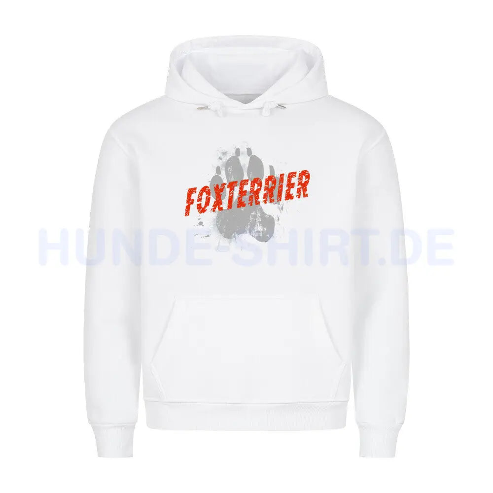 Premium Hoodie "Foxterrier - PAW" Weiß – hunde-shirt.de