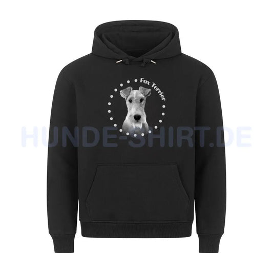 Premium Hoodie "Foxterrier Rounded" Schwarz – hunde-shirt.de