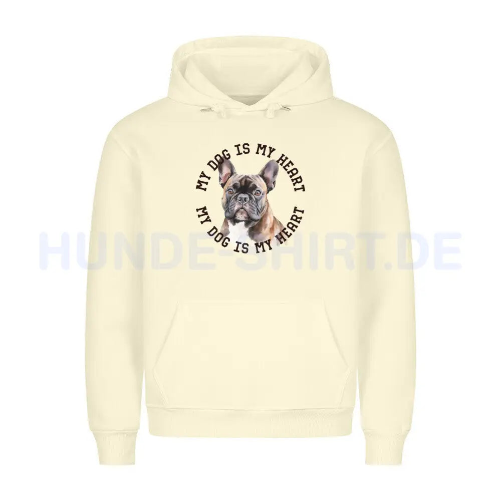 Premium Hoodie "Französische Bulldogge braun H" Beige – hunde-shirt.de