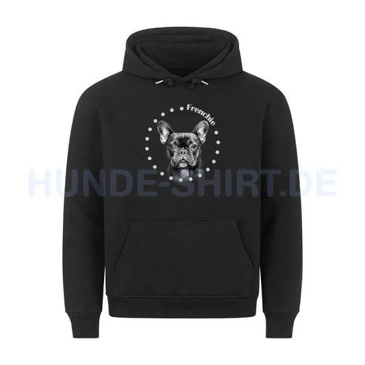 Premium Hoodie "Französische Bulldogge Rounded" Schwarz – hunde-shirt.de