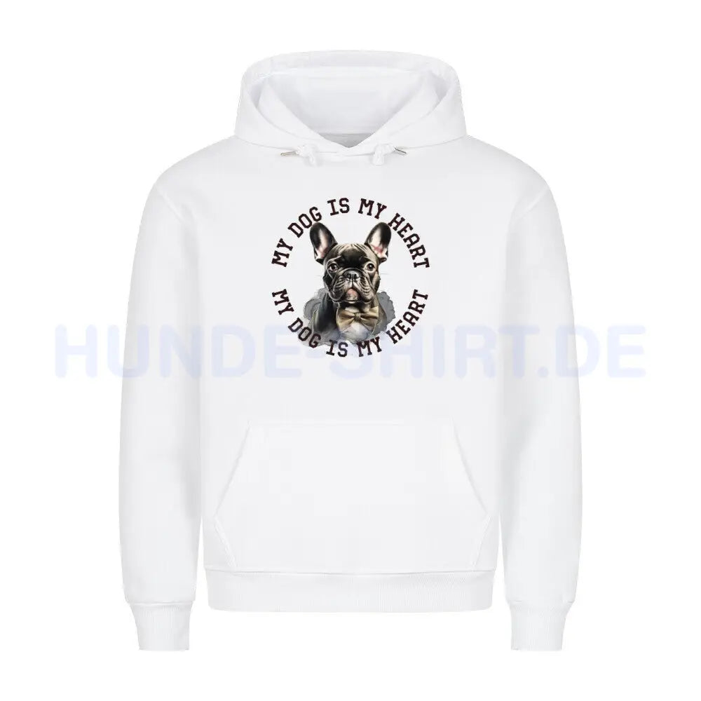 Premium Hoodie "Französische Bulldogge schwarz H" Weiß – hunde-shirt.de