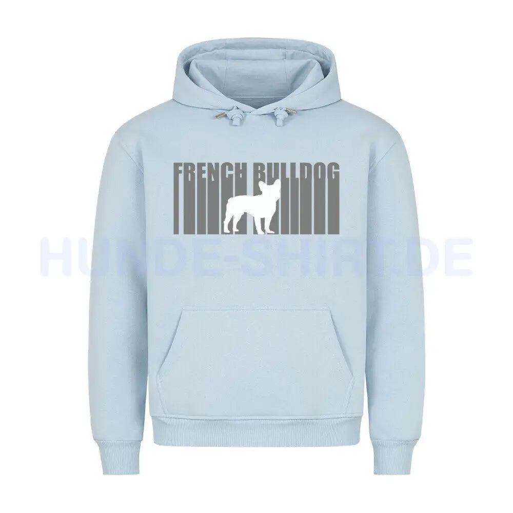 Premium Hoodie "Frenchie - Lines" Babyblau – hunde-shirt.de