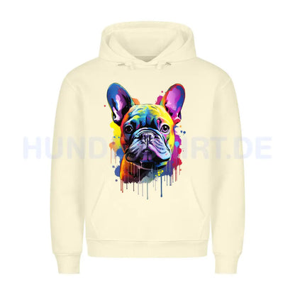 Premium Hoodie "Frenchie Paint" Beige – hunde-shirt.de