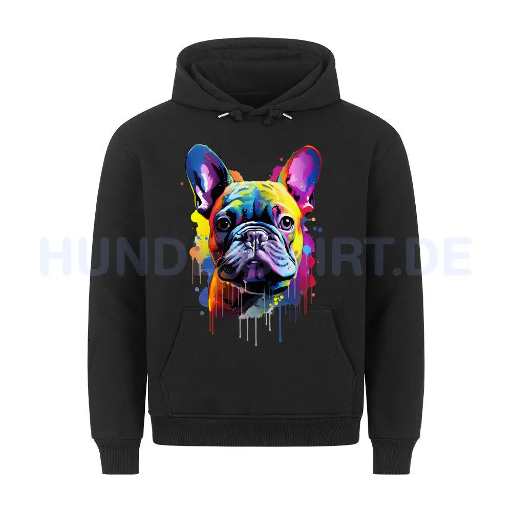 Premium Hoodie "Frenchie Paint" Schwarz – hunde-shirt.de