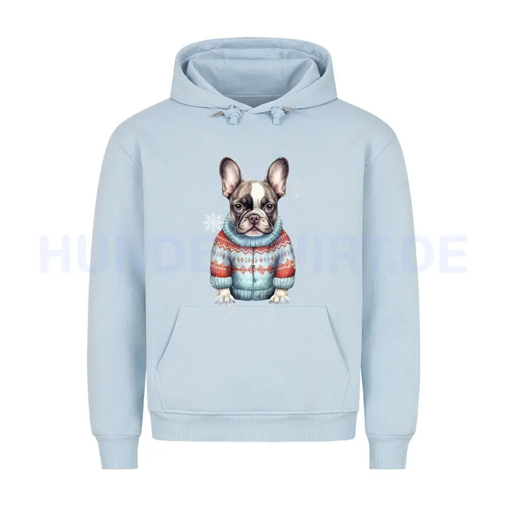 Premium Hoodie "Frenchie Pullover blau" Babyblau – hunde-shirt.de