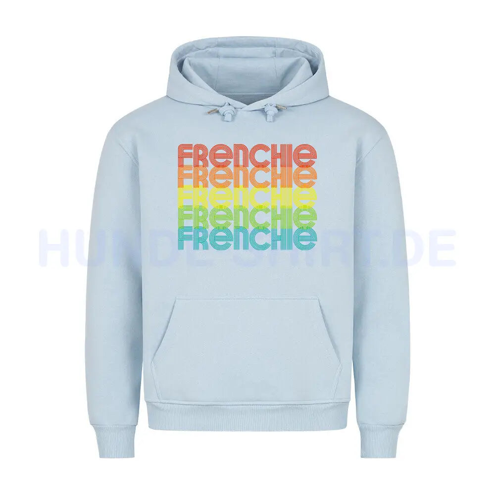 Premium Hoodie "Frenchie - RETRO" Babyblau – hunde-shirt.de