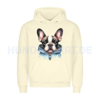 Premium Hoodie "Frenchie - Zipper" Beige – hunde-shirt.de