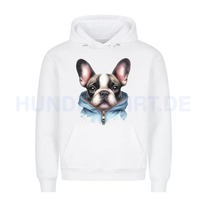 Premium Hoodie "Frenchie - Zipper" Weiß – hunde-shirt.de