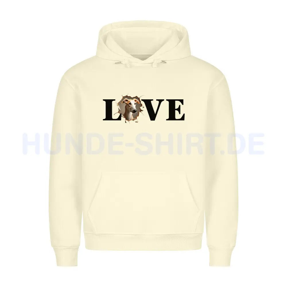 Premium Hoodie "Galgo - LOVE" Beige – hunde-shirt.de