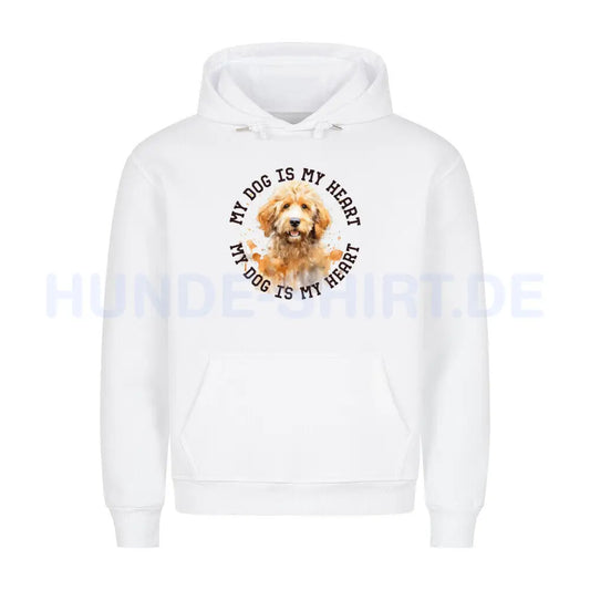 Premium Hoodie "Golden Doodle HEART" Weiß – hunde-shirt.de