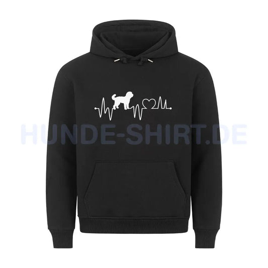 Premium Hoodie "Golden Doodle - Heartbeat" Schwarz – hunde-shirt.de