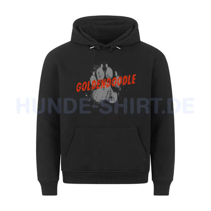 Premium Hoodie "Golden Doodle - PAW" Schwarz – hunde-shirt.de