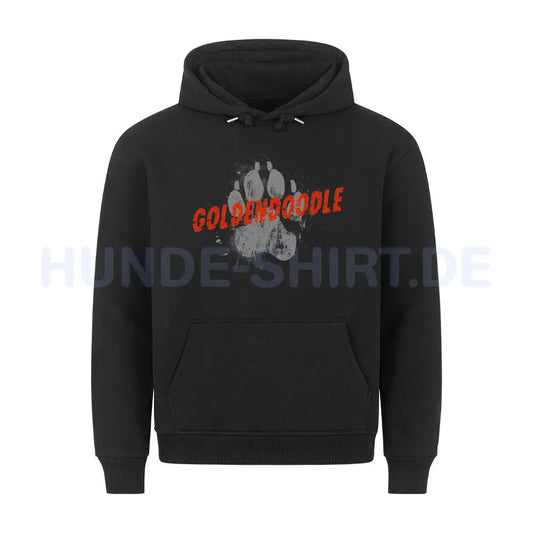 Premium Hoodie "Golden Doodle - PAW" Schwarz – hunde-shirt.de