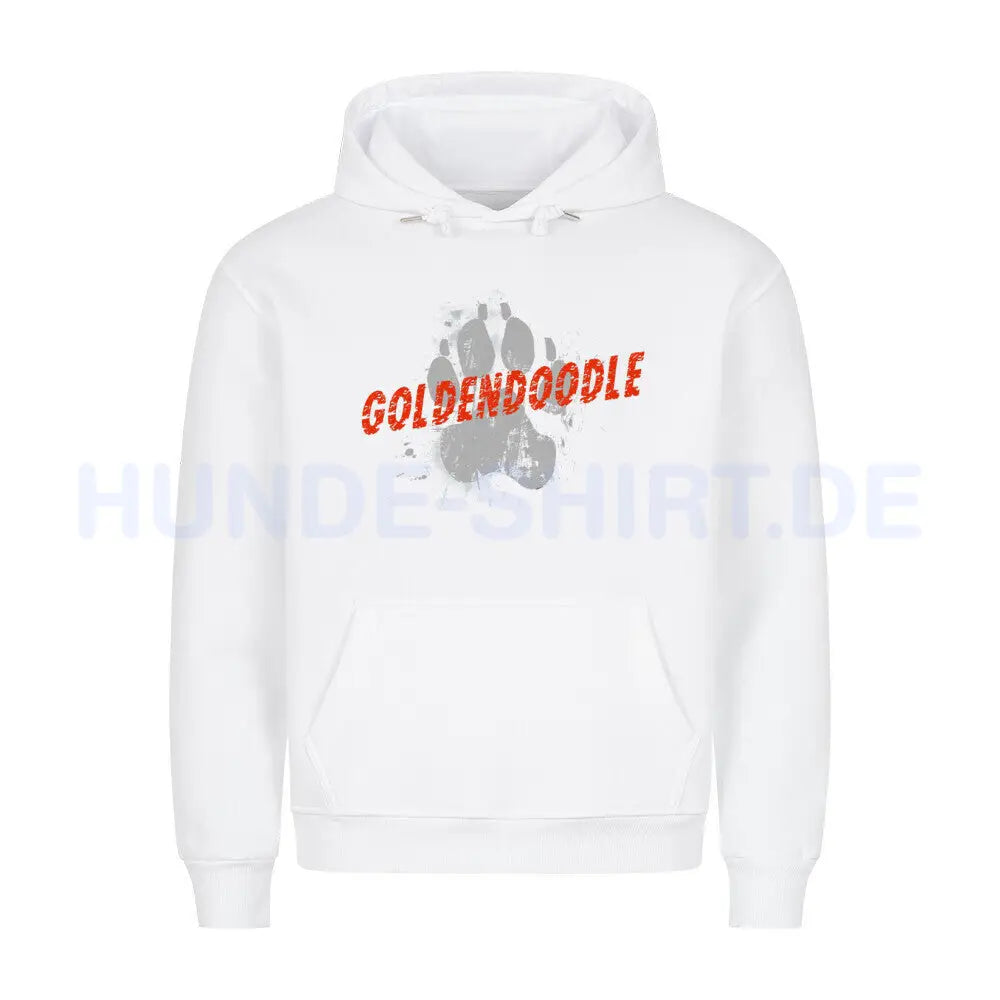 Premium Hoodie "Golden Doodle - PAW" Weiß – hunde-shirt.de