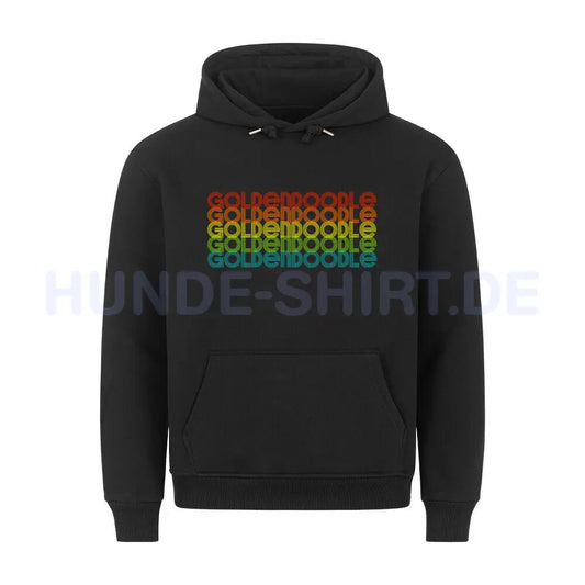 Premium Hoodie "Golden Doodle - RETRO" Schwarz – hunde-shirt.de