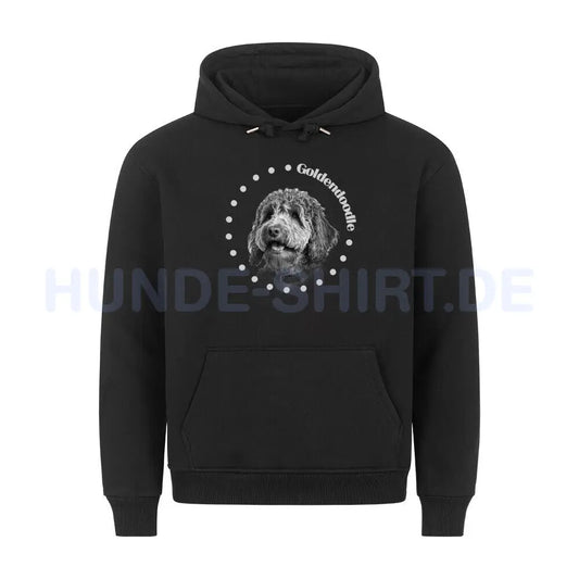 Premium Hoodie "Golden Doodle Rounded" Schwarz – hunde-shirt.de