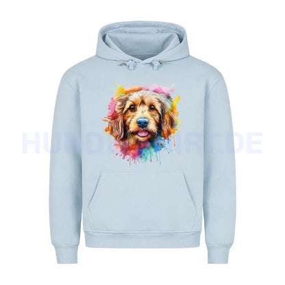 Premium Hoodie "Golden Doodle Splash" Babyblau – hunde-shirt.de