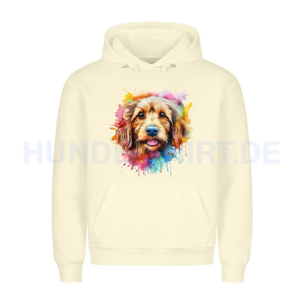 Premium Hoodie "Golden Doodle Splash" Beige – hunde-shirt.de