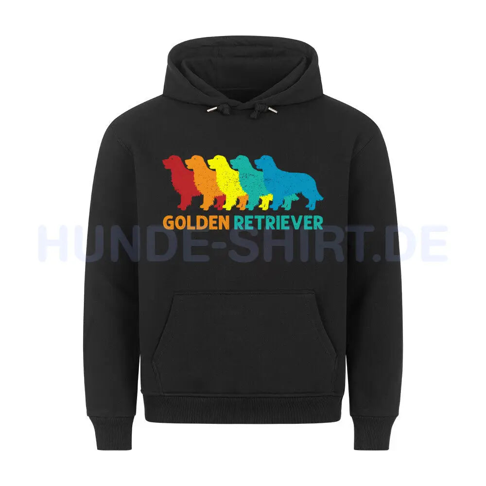 Premium Hoodie "Golden Retriever - Colors" Schwarz – hunde-shirt.de