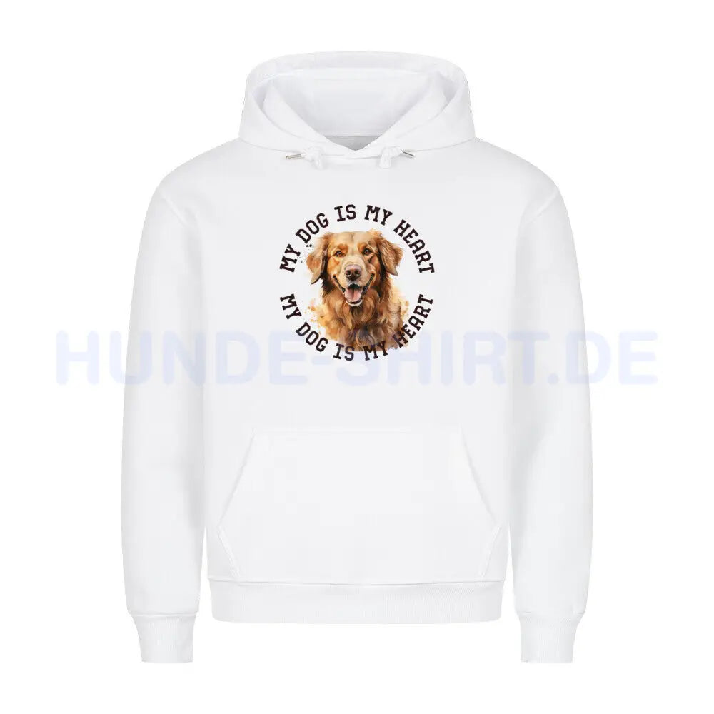 Premium Hoodie "Golden Retriever HEART" Weiß – hunde-shirt.de