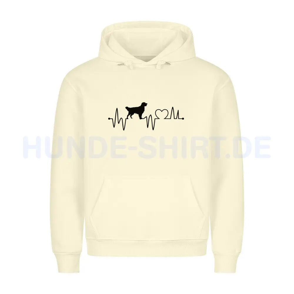 Premium Hoodie "Golden Retriever - Heartbeat" Beige – hunde-shirt.de