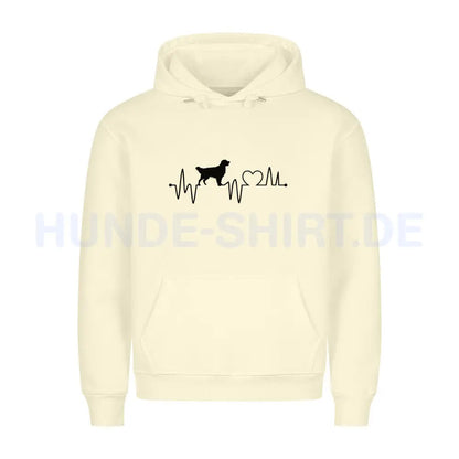 Premium Hoodie "Golden Retriever - Heartbeat" Beige – hunde-shirt.de