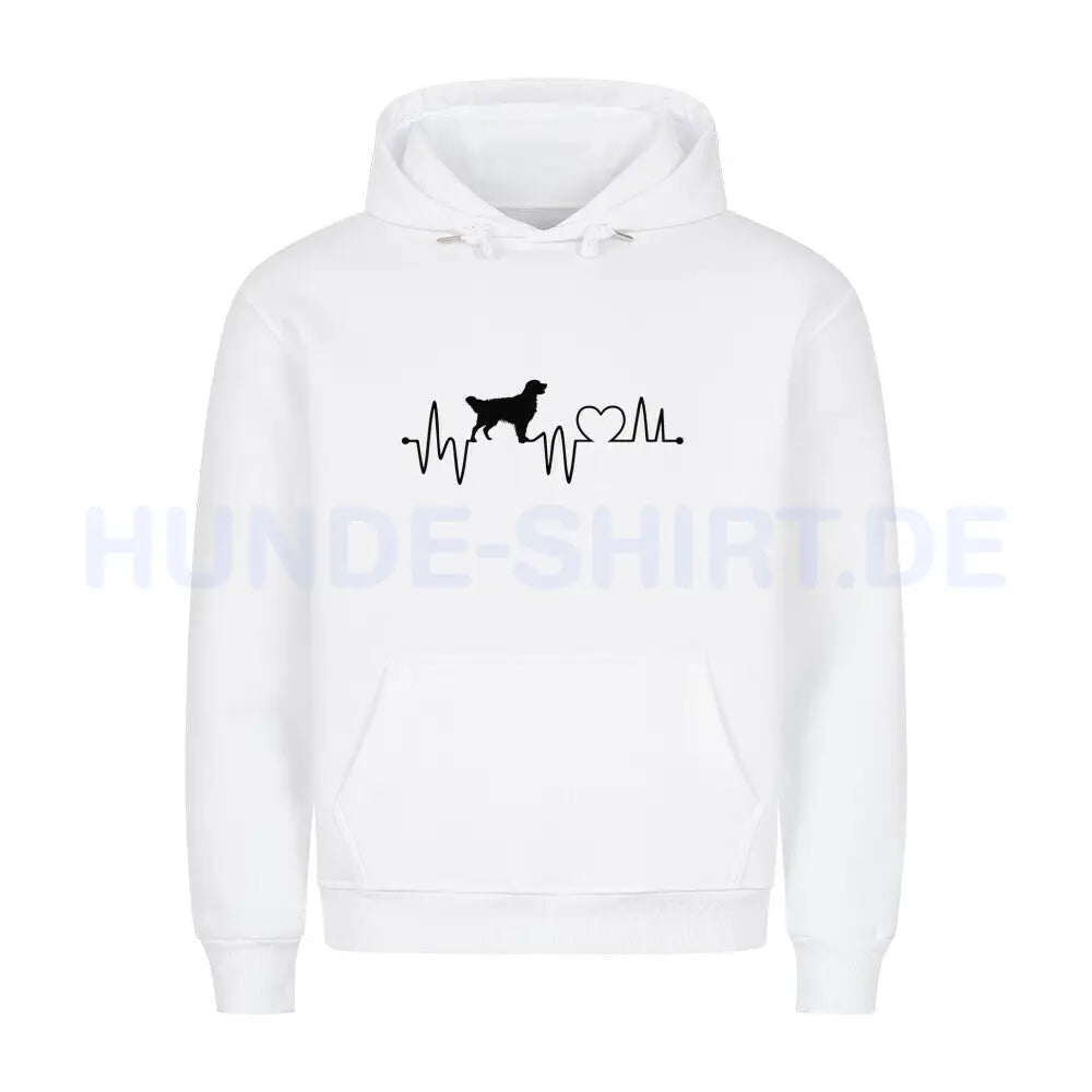 Premium Hoodie "Golden Retriever - Heartbeat" Weiß – hunde-shirt.de