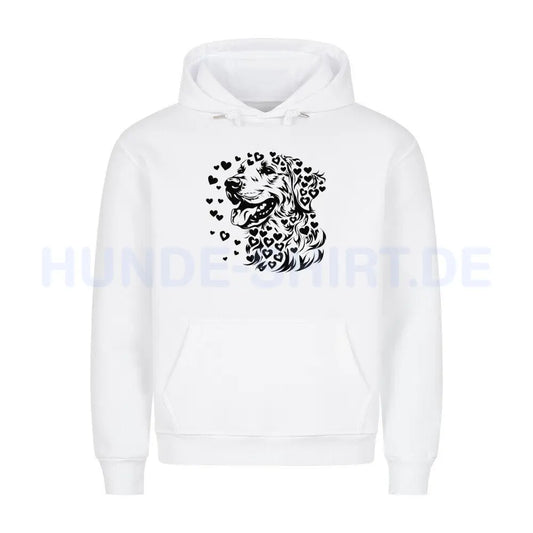 Premium Hoodie "Golden Retriever - Hearts" Weiß – hunde-shirt.de