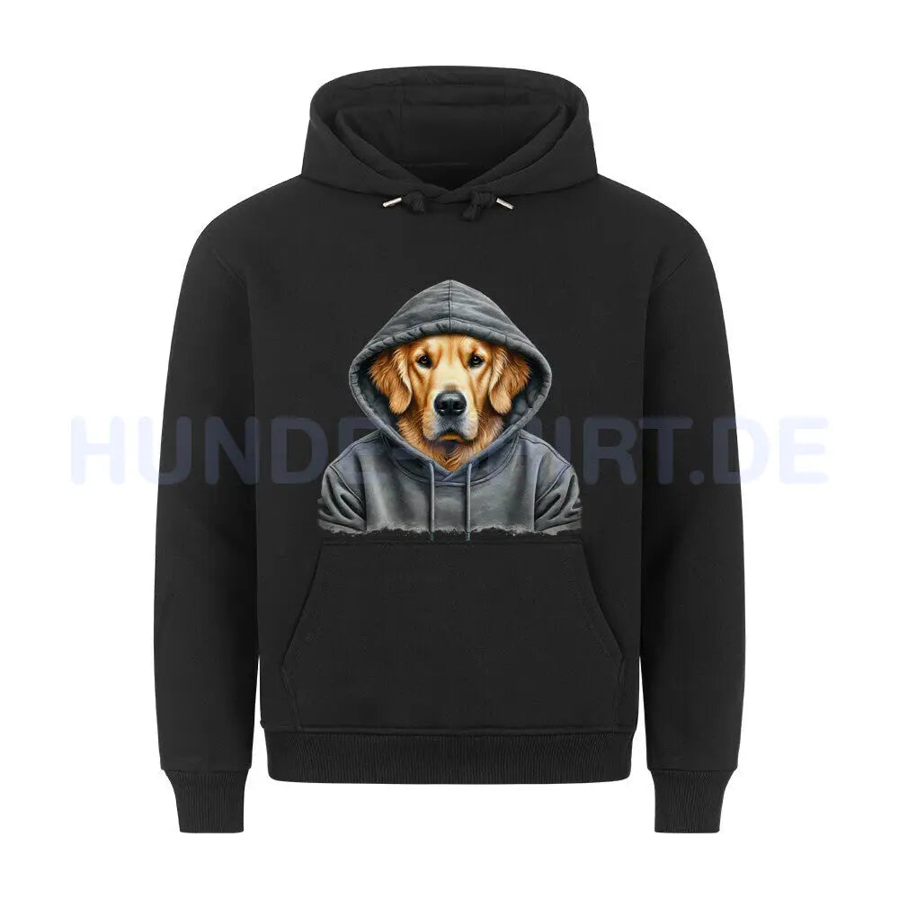 Premium Hoodie "Golden Retriever - Hooded" Schwarz – hunde-shirt.de