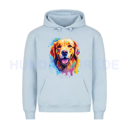 Premium Hoodie "Golden Retriever Paint" Babyblau – hunde-shirt.de