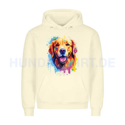 Premium Hoodie "Golden Retriever Paint" Beige – hunde-shirt.de