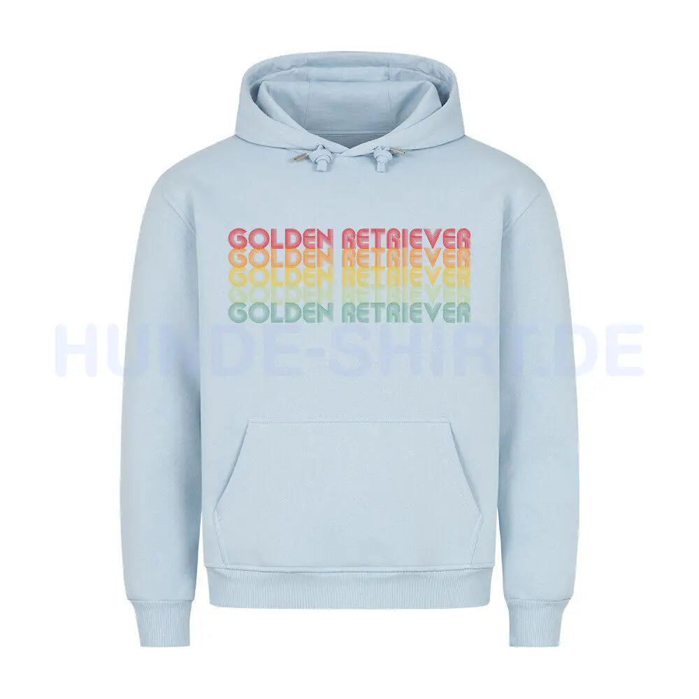 Premium Hoodie "Golden Retriever - RETRO" Babyblau – hunde-shirt.de