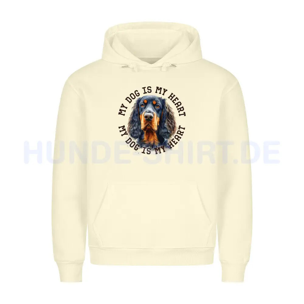 Premium Hoodie "Gordon Setter HEART" Beige – hunde-shirt.de