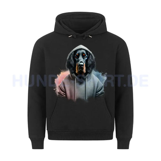 Premium Hoodie "Gordon Setter Hooded" Schwarz – hunde-shirt.de