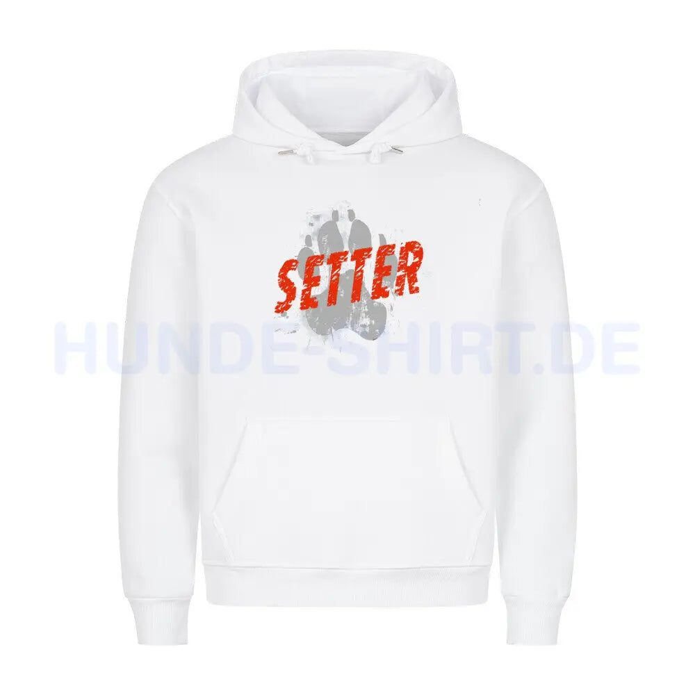 Premium Hoodie "Gordon Setter - Paw" Weiß – hunde-shirt.de