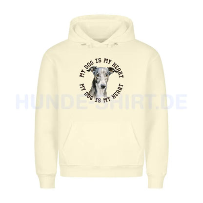 Premium Hoodie "Greyhound HEART" Beige – hunde-shirt.de