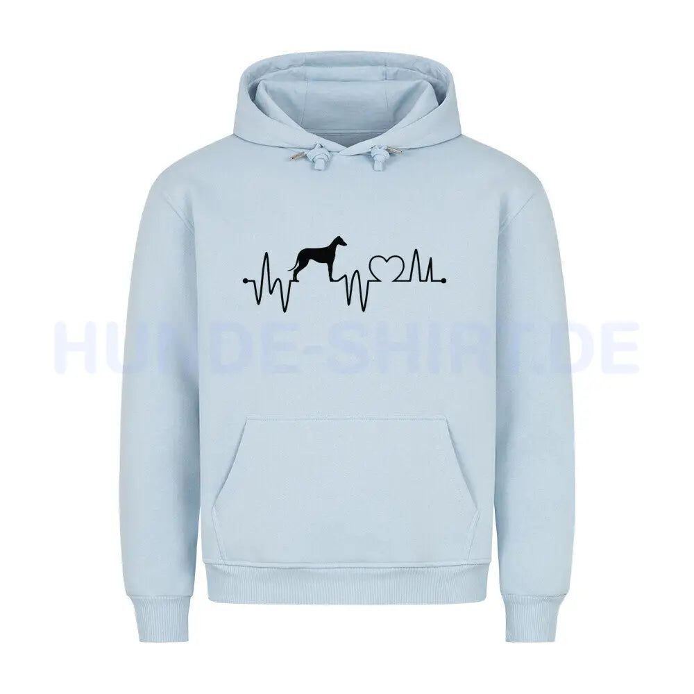 Premium Hoodie "Greyhound - Heartbeat" Babyblau – hunde-shirt.de