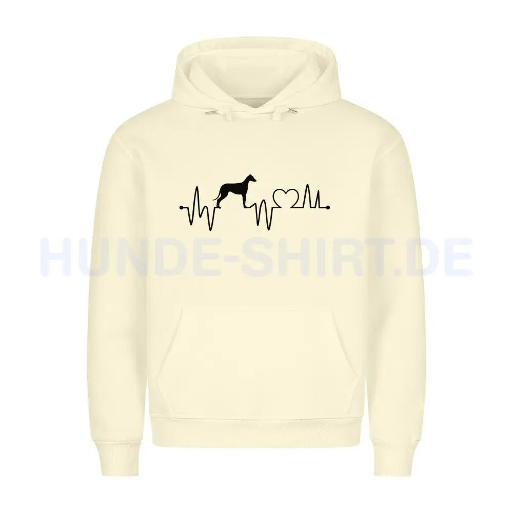 Premium Hoodie "Greyhound - Heartbeat" Beige – hunde-shirt.de