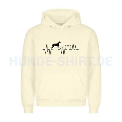 Premium Hoodie "Greyhound - Heartbeat" Beige – hunde-shirt.de