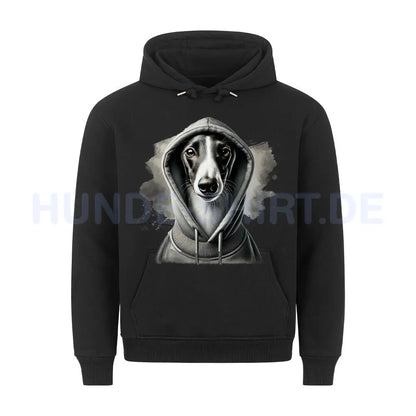 Premium Hoodie "Greyhound Hooded 2" Schwarz – hunde-shirt.de