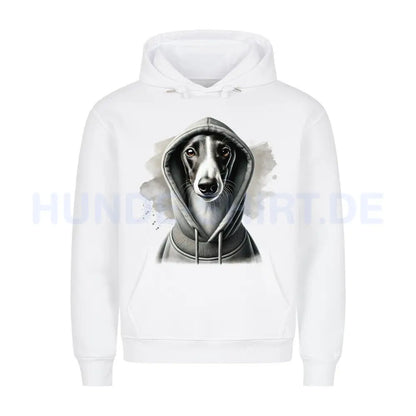 Premium Hoodie "Greyhound Hooded 2" Weiß – hunde-shirt.de