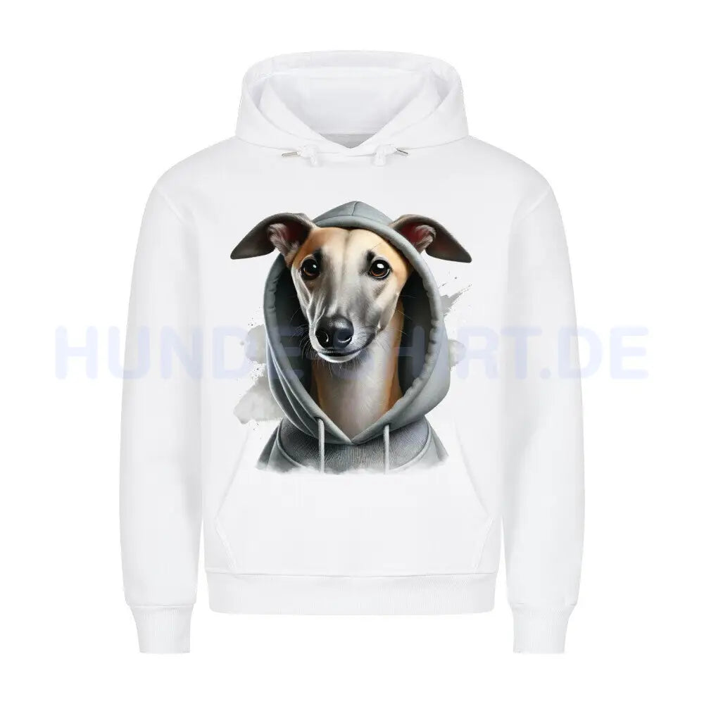 Premium Hoodie "Greyhound Hooded" Weiß – hunde-shirt.de