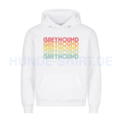 Premium Hoodie "Greyhound - RETRO" Weiß – hunde-shirt.de