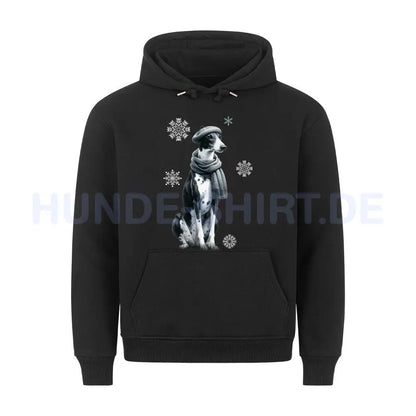 Premium Hoodie "Greyhound Winter" Schwarz – hunde-shirt.de