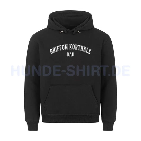 Premium Hoodie "Griffon Korthals - DAD" Schwarz – hunde-shirt.de