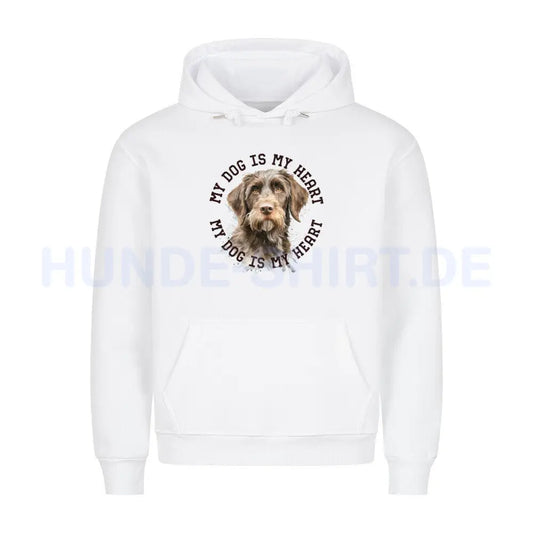 Premium Hoodie "Griffon Korthals HEART" Weiß – hunde-shirt.de