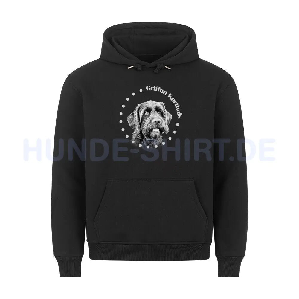 Premium Hoodie "Griffon Korthals Rounded" Schwarz – hunde-shirt.de