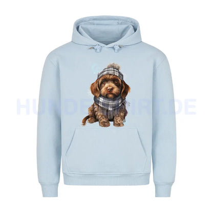 Premium Hoodie "Griffon Korthals - Winter" Babyblau – hunde-shirt.de