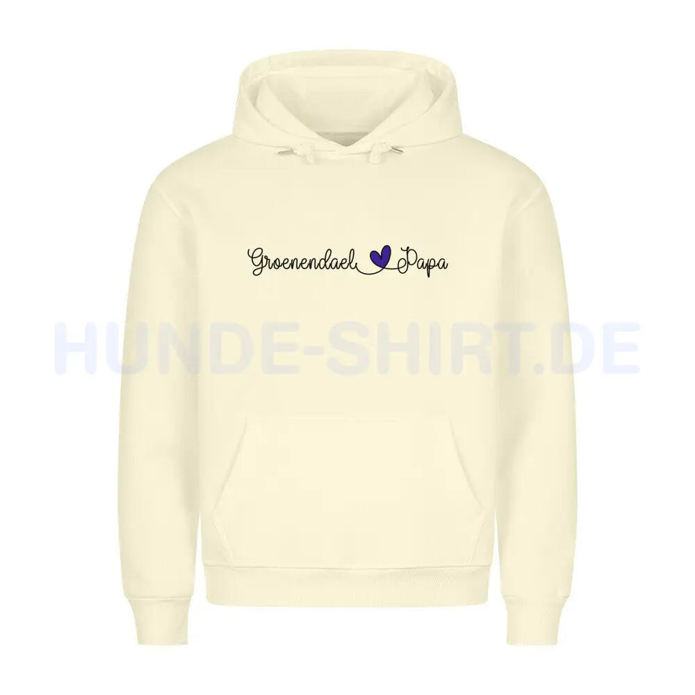 Premium Hoodie "Groenendael - Papa" Beige – hunde-shirt.de