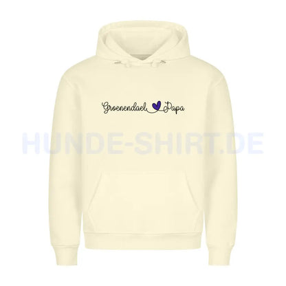 Premium Hoodie "Groenendael - Papa" Beige – hunde-shirt.de